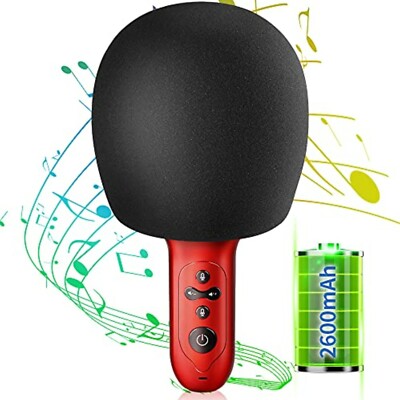 Bluetooth Karaoke Wireless Microphone Voice Changer Handheld Speaker Vocal KTV