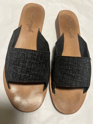 Free People Women’s Daybird Wedge Slip On Wooden Flat Clog Sandal 39(US 9) Black - Picture 10 of 19
