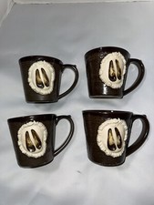 Big Sky Carvers Deer Foot Hoof 3d Print Coffee Mug Set Of 4 Brown Large 4" Tall