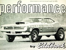 1970 Plymouth Barracuda Sox Martin Original Edelbrock Ad 426 Hemidecalhood
