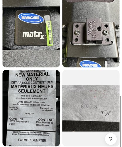 Invacare Matrx Elite TR Seat Back Assy 16” x 18” for Invacare & Rovi Powerchairs - Picture 3 of 4