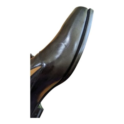 Alexander McQueen Black Leather Tan Elastic Square Toe  display picture 1