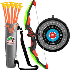 TEMI Kids Bow and Arrow Set - LED Light up Archery Toy Set with 10 Suction Cup A
