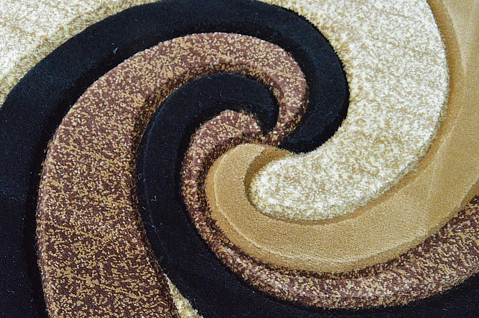 Premium Hand Carved Thick Plush Pile Modern Abstract Contemporary Geometric Rug - Image 4 of 4