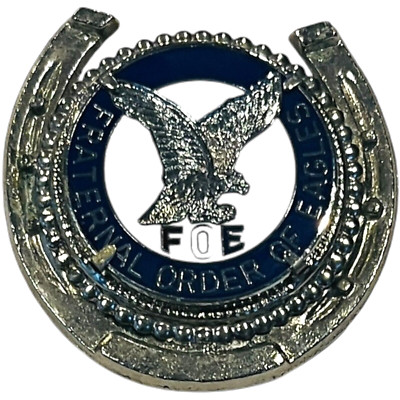 Fraternal Order of Eagles FOE Bolo Tie Clip   Horseshoe Shaped