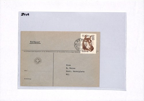 SWITZERLAND SOLDIER STAMP Military WW2 Cover Feldpost HORSES Wil 1939/40 ZT119 - Picture 7 of 10