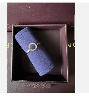 Monica Vinader Naida Ring Rosévergoldet Kreis Diamant Offen Gr. P Neu  