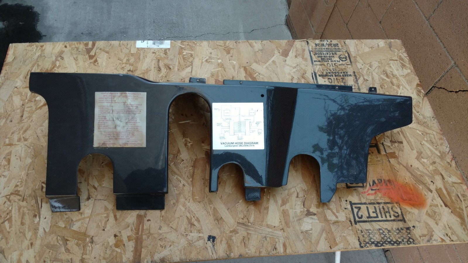 LAMBORGHINI MURCIELAGO ROADSTER ENGINE BAY CARBON FIBER COVER PANEL OEM 6.2L