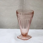 Vintage Jeannette Adam Pink Depression Adam 5.5" Footed Tumbler 9 oz.