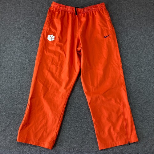 Nike Clemson Track Pants Mens Size 2XL XXL Orange Zip Ankle