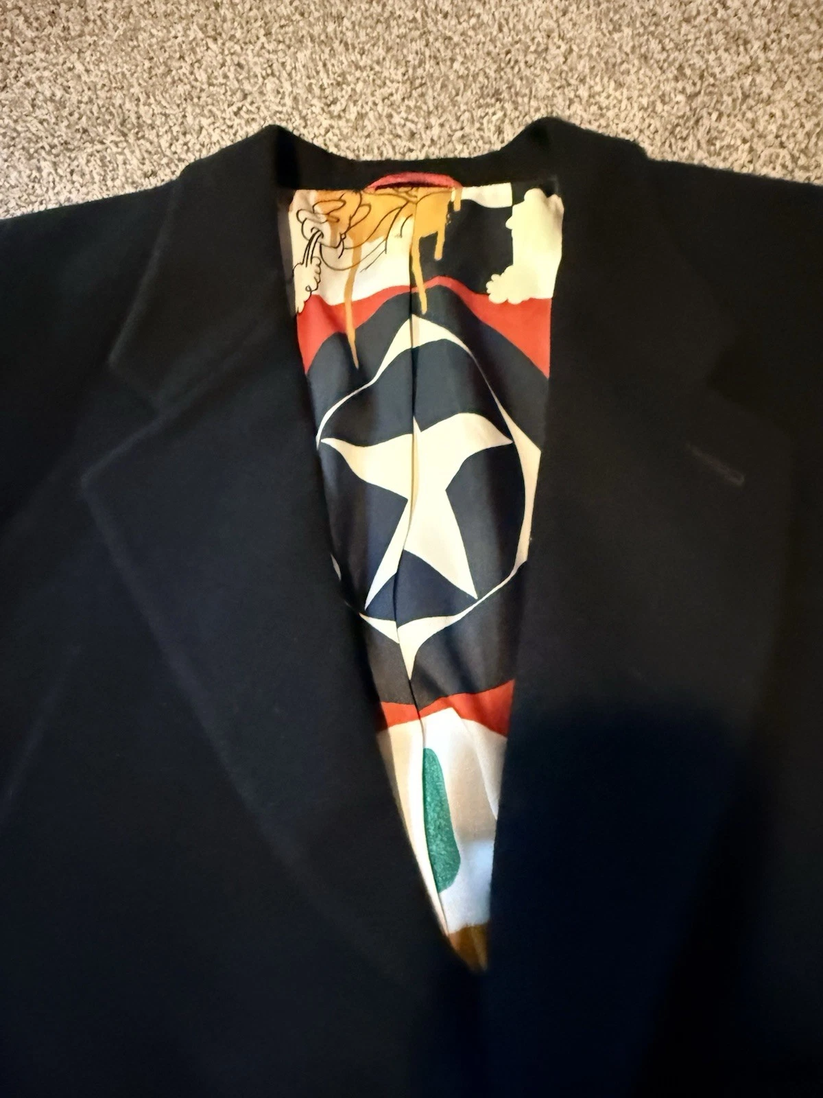 Vintage Iceberg Looney Tunes Bugs Bunny Blazer Mens 50 Made Italy Graphic Lining image 1