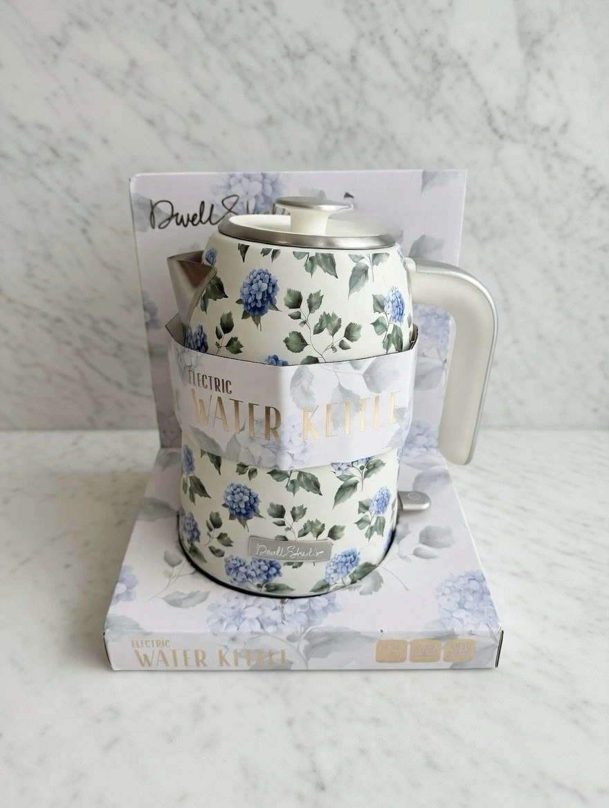 Dwell Studios 1.7L Stainless Steel Cordless Electric Kettle Floral Auto Shut-off