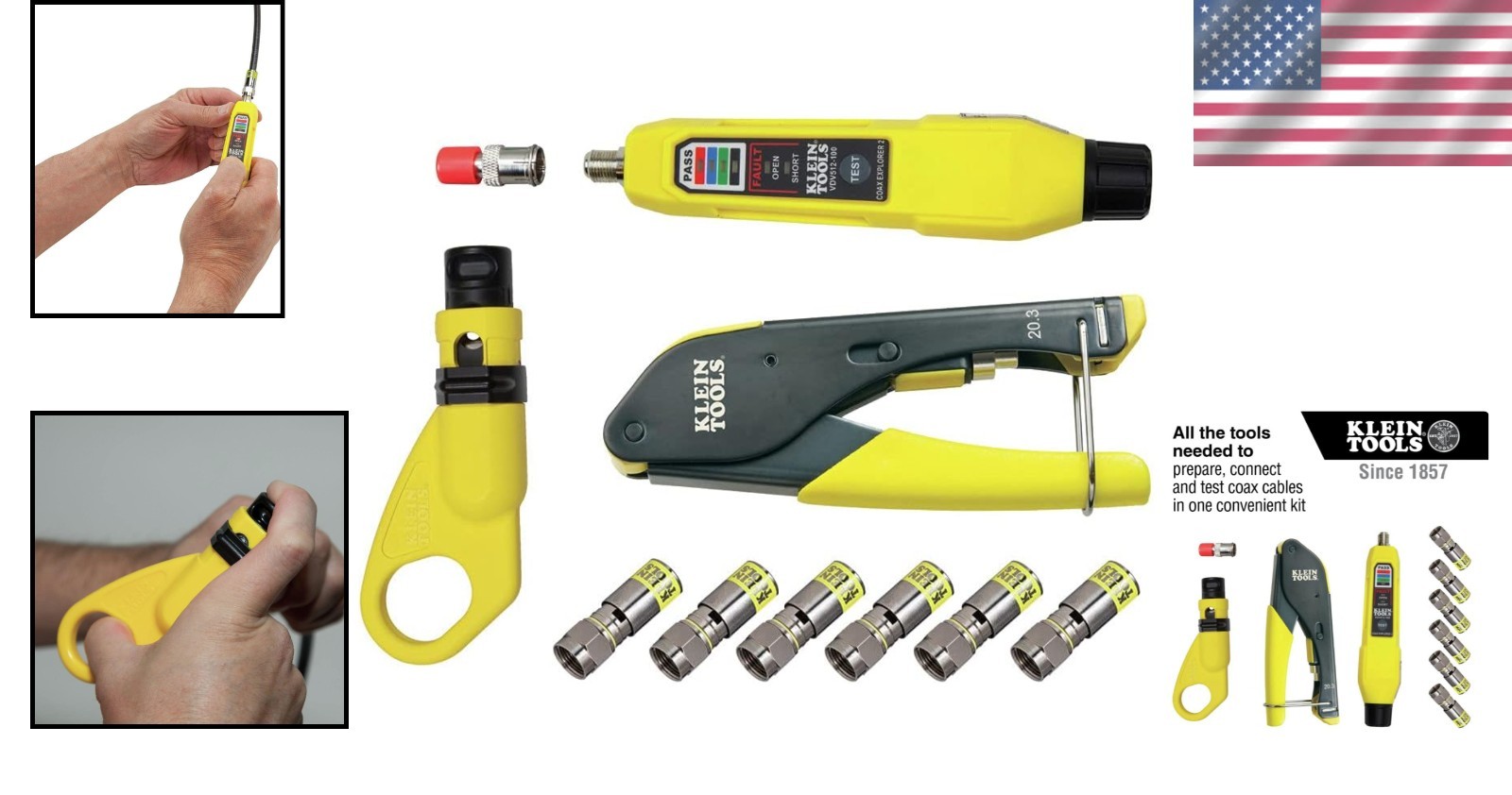 Coax Cable Installation Kit with F Connectors