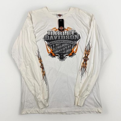 VTG Harley Davidson Philosophy Forged in Iron Long Sleeve Shirt NWT XL White