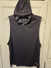 2-Men's-sleeveless tank tops-size medium-under armour w/hood & Raw Gear-stringer