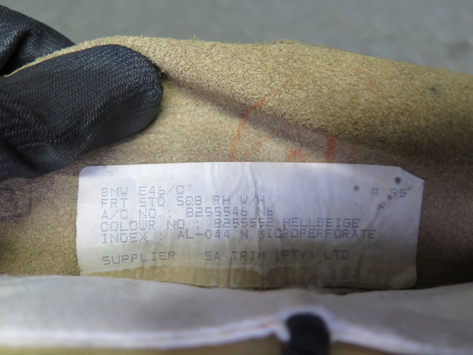 01-06 BMW E46 330ci CONVERTIBLE FRONT RIGHT SEAT UPPER LEATHER CUSHION BEIGE OEM - Image 3 of 4