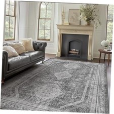 Washable Rug 9x12 Area Rugs for Living Room, Non 9' x 12' Rectangular Grey