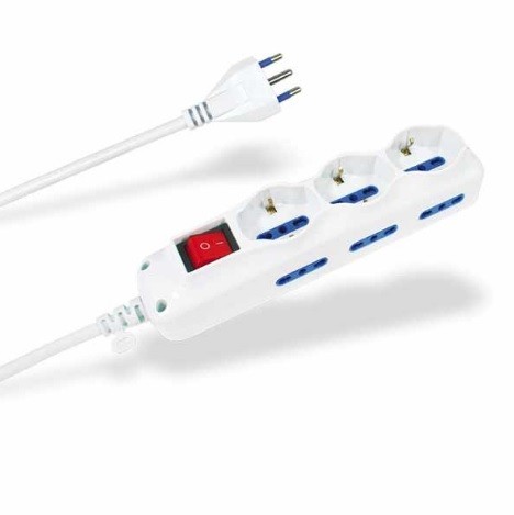 Presa multipla con interruttore 3 prese schuko e 6 prese bivalenti ce74/3c