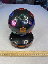 Multi-Colored Lights Disco Party Dance 7" Rotating Spinning Ball on Base WORKS 