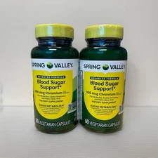 Spring Valley Blood Sugar Support 60 Caps Healthy Sugar Metabolism 2-pk Bundle