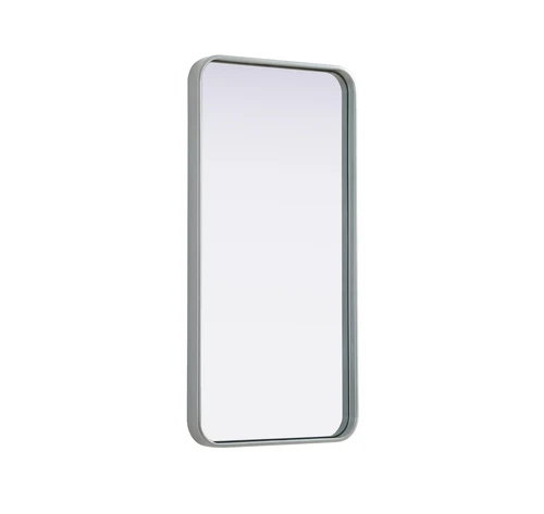 Elegant Decor Contour Metal Rectangle Mirror 18X36" Silver - Picture 4 of 11