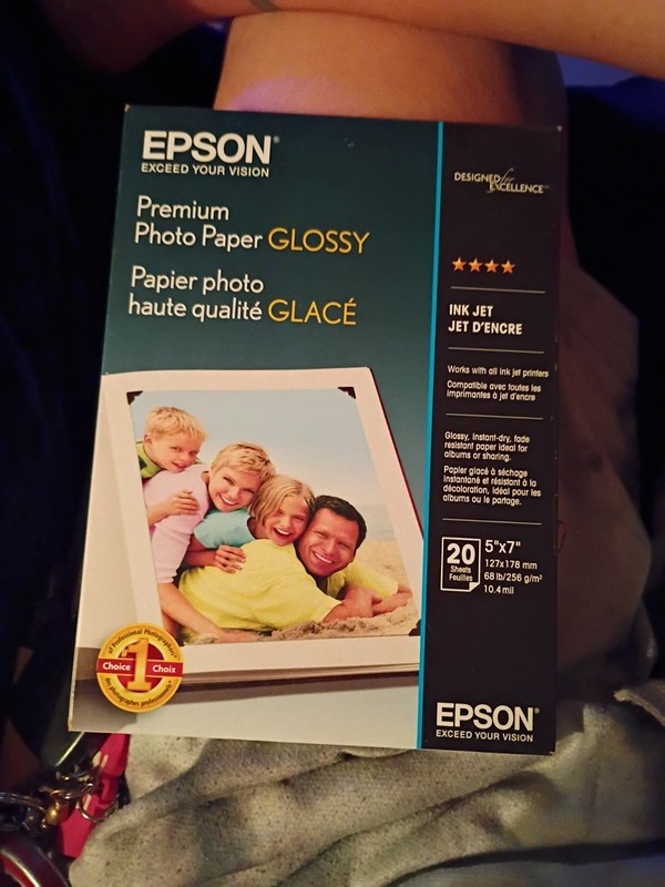 EPSON PREMIUM PHOTO PAPER BORDERLESS 20 SHEETS GLOSSY 5 X 7