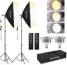 BEIYANG Softbox Lighting Kit 2x20 x28 with 85W LED Bulbs for Studio & Video