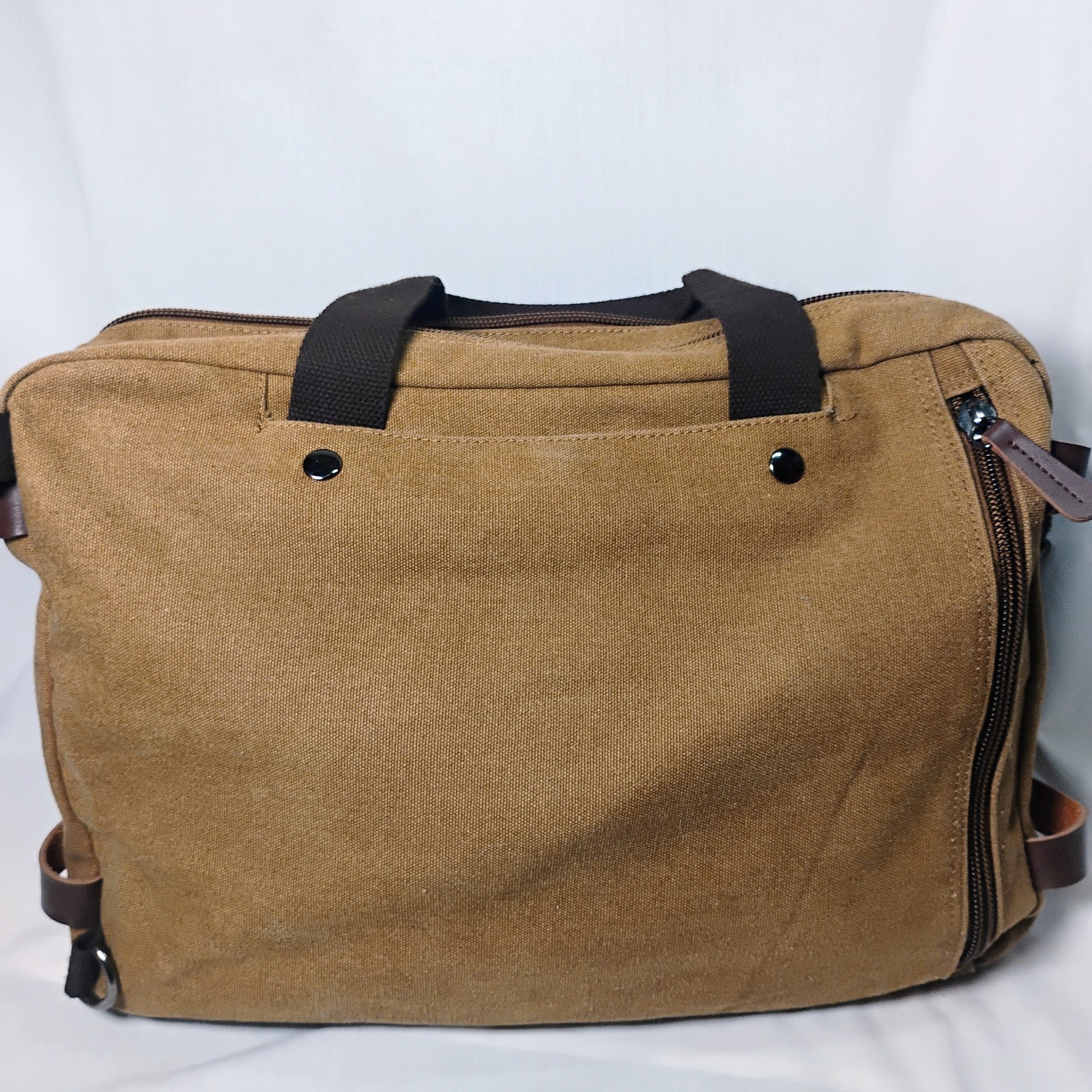 Large Brown Convertible Backpack  Bag Multi Pocke… - image 6