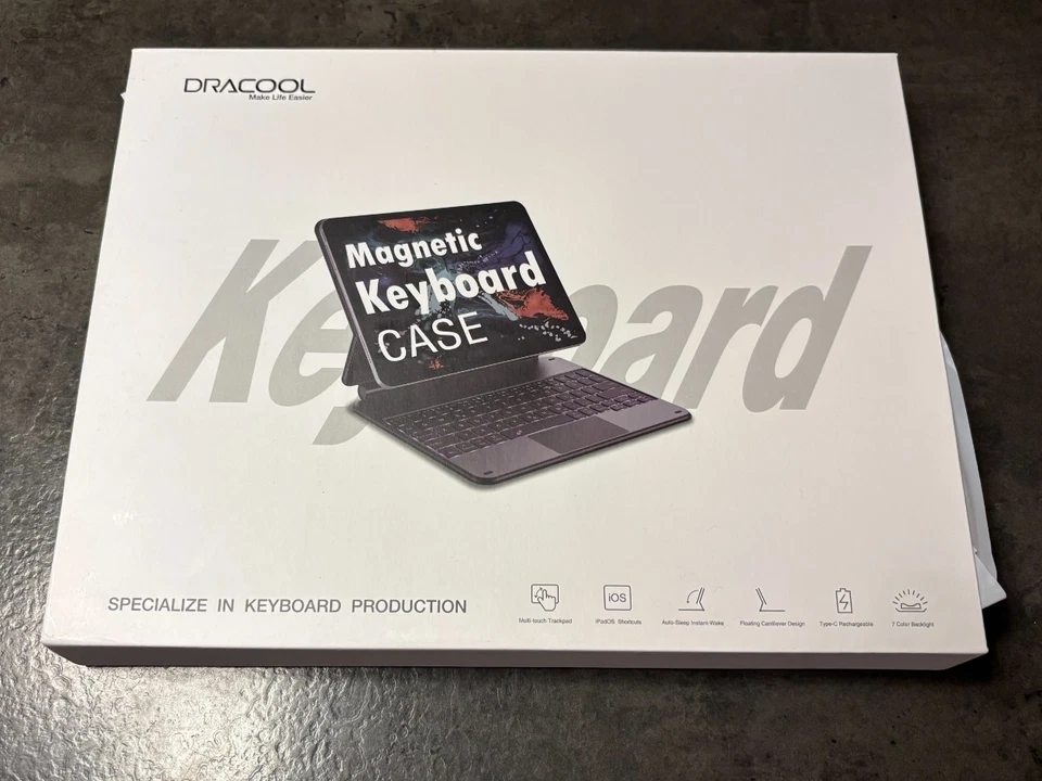 Apple iPad  (11.Gen) Tastatur (QWERTZ) und Hülle Bluetooth von Dracool, Fast Neu