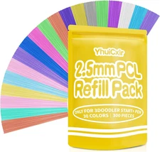 300 Pieces 3D Pen Refills Pack for 3Doodler Start+ Pen 30 Colors 2.5 Mm Low Temp