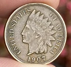 1907 INDIAN HEAD Cent VERY NICE - FULL LIBERTY - 3 DIAMONDS - (HIGH GRADE) e554