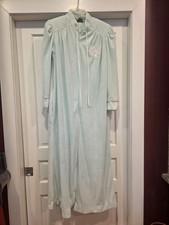 Christian Dior Pastel Green Front Zip Velour Robe Kaftan Housecoat S M FREE S H