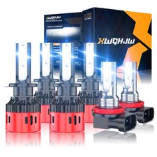 For BMW X5 2007-2013 LED Headlight Hi/Low Beam Fog Light Bulbs 6000K White Combo