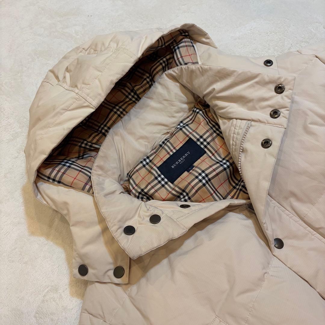 Burberry Nova Check Down Coat Beige Hooded Size L rare Men's From Japan thumbnail 3