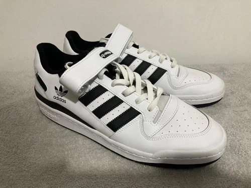 Adidas Originals Forum scarpe da ginnastica basse uomo taglia UK 12 pelle bianca