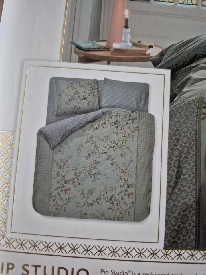 NUOVO Pip Studio Lenzuola 155x220 Cm Autunno Azzurro Blu Cotone - Immagine 2 di 4