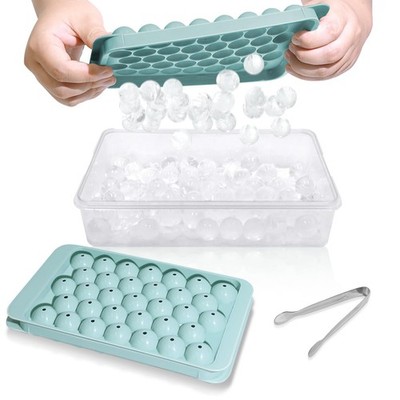 Ice Cube Tray with Lid and Bin  Round Ice Trays for Freezer with Lid  Ice Cub...