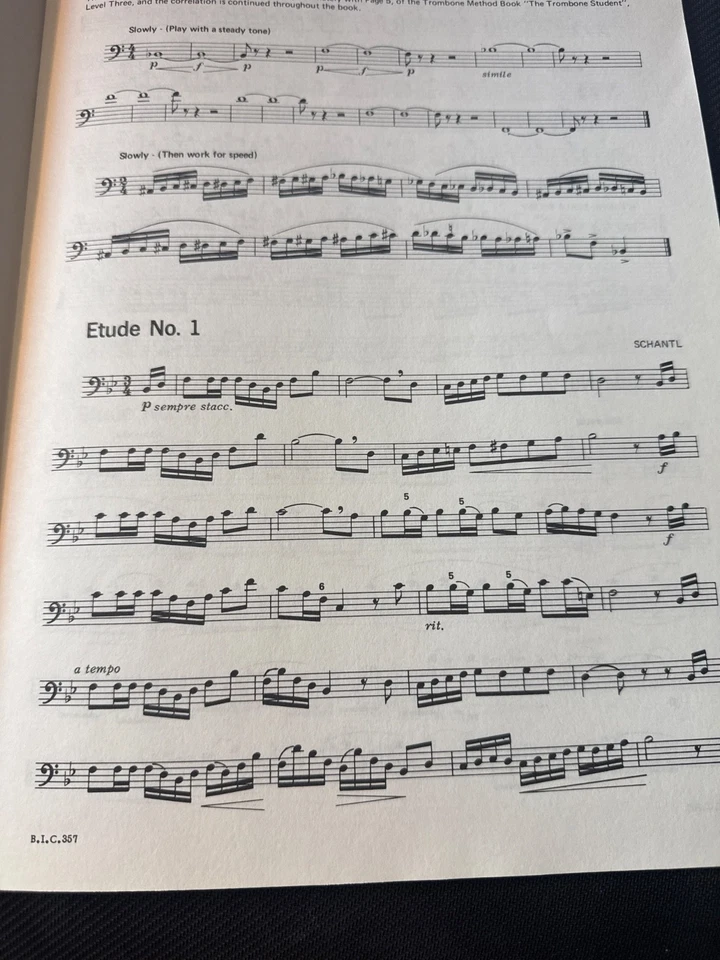 Studies and Melodious Etudes for Trombone Lvl 3 Advanced Intermediate Music Book - Image 3 of 3