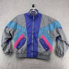 VTG Head Sportswear Mens Colorblock Windbreaker Jacket Hong Kong Geometric M