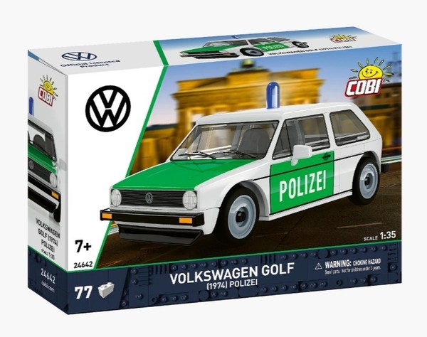 Cobi Klemmbausteine Volkswagen Golf (1974) Polizei Fahrzeug Auto Neu Ovp 24642-image
