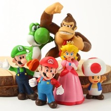 6 Pcs Set B Super Mario Bros Toy Figures Luig...
