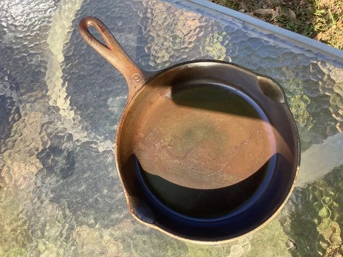 Wagner Ware #6 cast iron skillet frying pan 1056 nickel plated