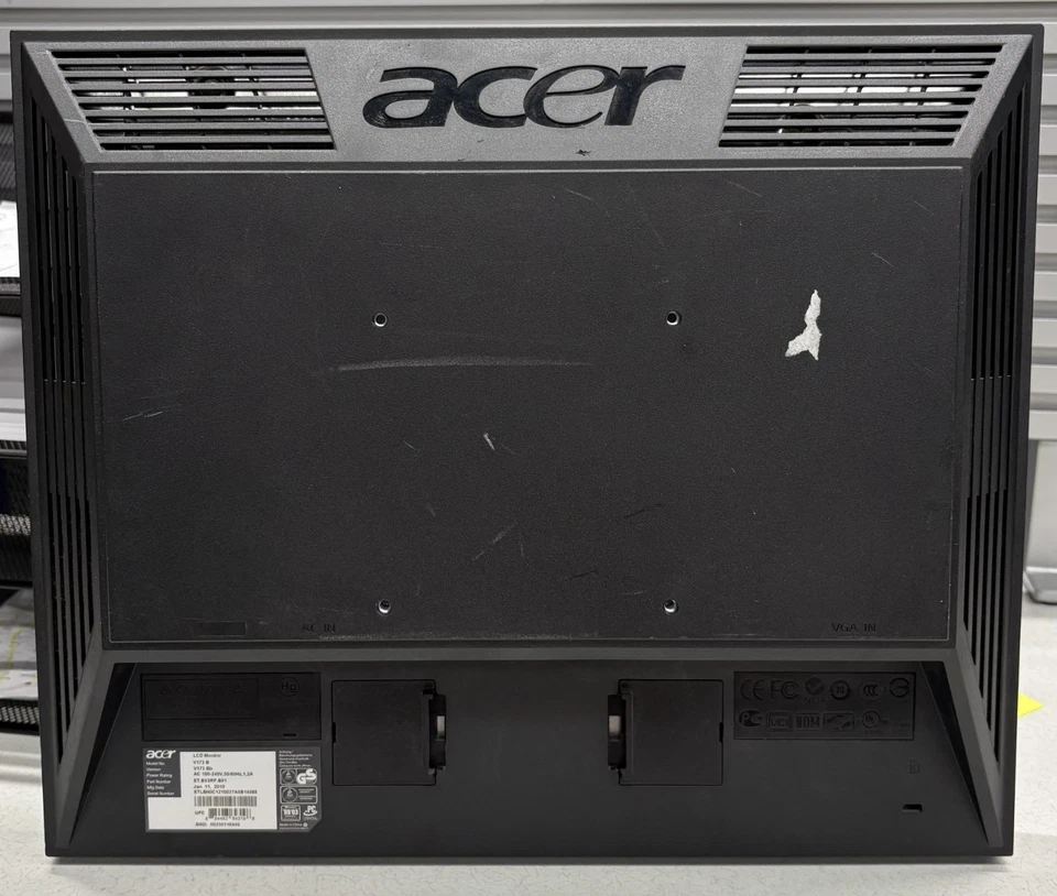 Acer V173  17" Full HD LCD Backlit Computer Monitor,  Black - NO STAND - Image 2 of 2