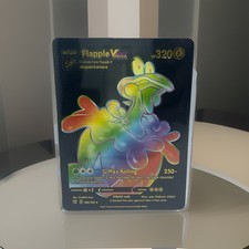 Flapple VMAX Black Foil Rainbow Display Custom FAN ART Pokemon Card Anime