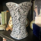 Vintage McCoy Brocade Vase Pink Splatter 9.5" Retro 1950's Mid Century Modern