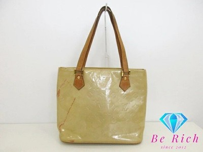 LOUIS VUITTON Handbag Monogram Vernis Houston M91004 Beige Authentic From Japan