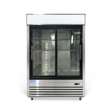 54" Commercial Glass Door Refrigerator, 2 Sliding Door Merchandiser 49 Cu.ft