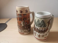 Budweiser St Louis Brew  Series A Stein  + Stein Passing Through  Covered Bridge