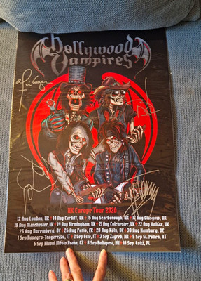 Hollywood Vampires UK/Europe Tour 2026 Konzertplakat Poster Hochformat Porträt