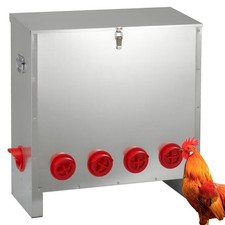 Automatic Chicken Feeder 85-120lbs Capacity, Galvanized Metal Poultry Feeding...